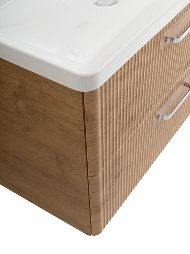 BelBagno Тумба с раковиной Due 80 подвесная Rovere Nature ручки Хром полированный – картинка-5